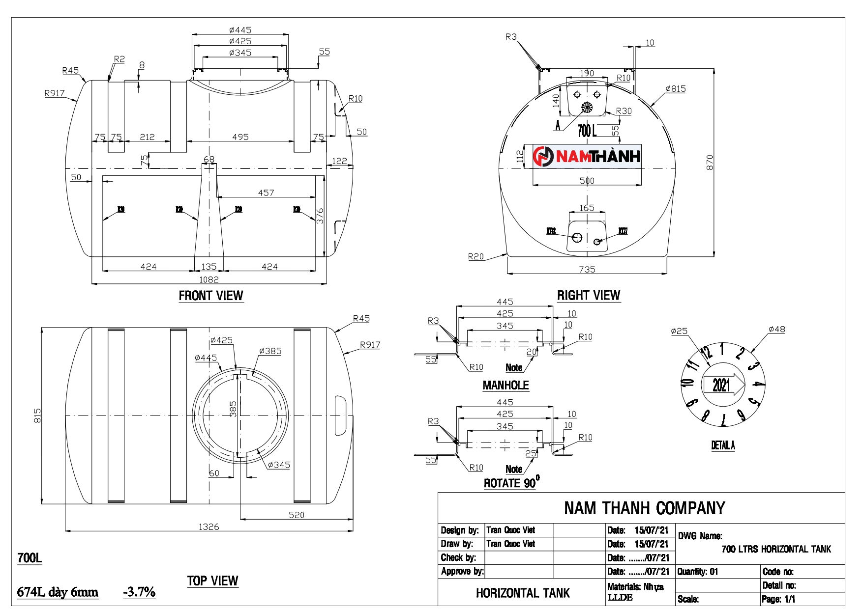 ban ve bon nuoc nhua nam thanh 700l ngang